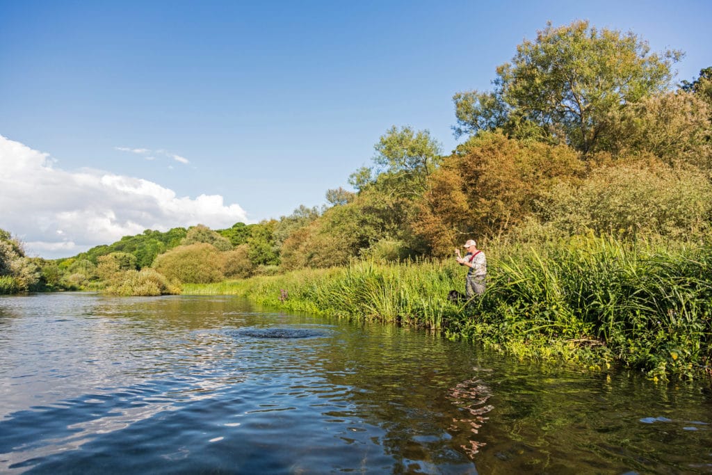 River Avon chalkstream fly fishing, Aardvark McLeod chalkstream fly fishing