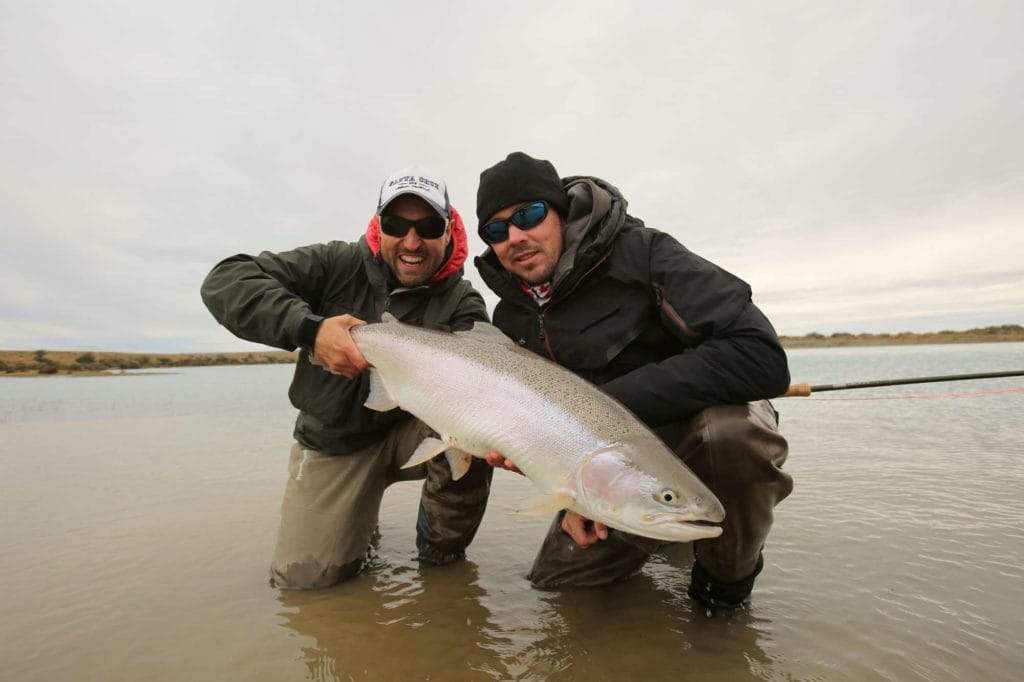 Steelhead santa cruz, steelhead argentina, los plateados lodge, fishing argentina, fishing calafate, fishing rio Gallegos, fishing rio santa cruz, tres amigos, steelhead fly fishing, aardvark mcleod