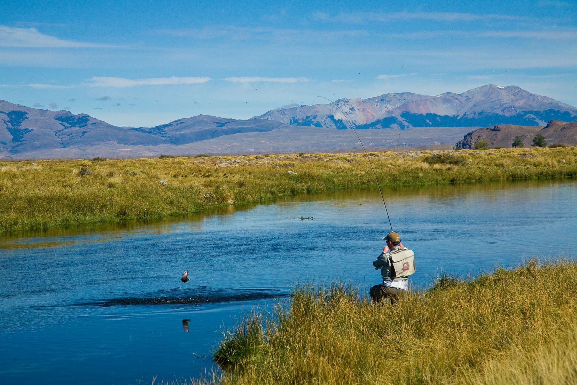 Trout fishing horse riding Patagonia, Argentina