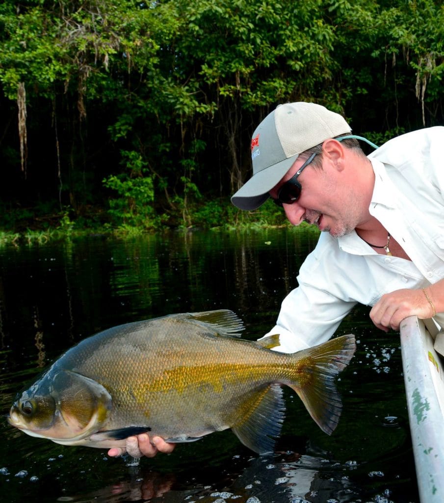 Pirarucu lodge, arapaima fishing, arapaima fly fishing, arapaima on the fly, flies for arapaima, untamed angling, jungle fishing, fishing Brazil, aardvark mcleod