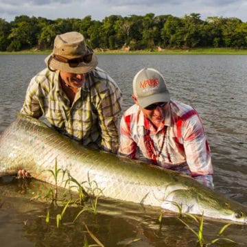 Pirarucu lodge, arapaima fishing, arapaima fly fishing, arapaima on the fly, flies for arapaima, untamed angling, jungle fishing, fishing Brazil, aardvark mcleod