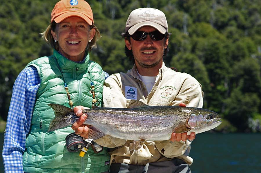 Argentina; trout fishing at Rio Manso Lodge in Patagonia