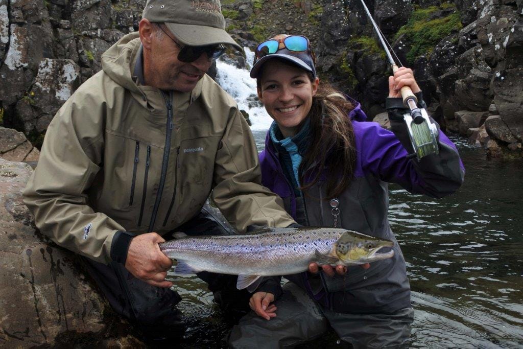 Katka Svagrova, French leader fishing, Atlantic salmon, Laxa I Kjos, Iceland, Aardvark McLeod