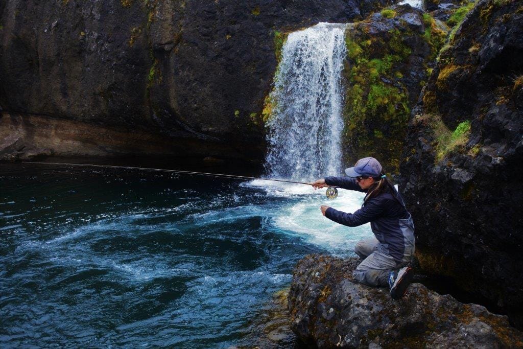 Katka Svagrova, French leader fishing, Atlantic salmon, Laxa I Kjos, Iceland, Aardvark McLeod