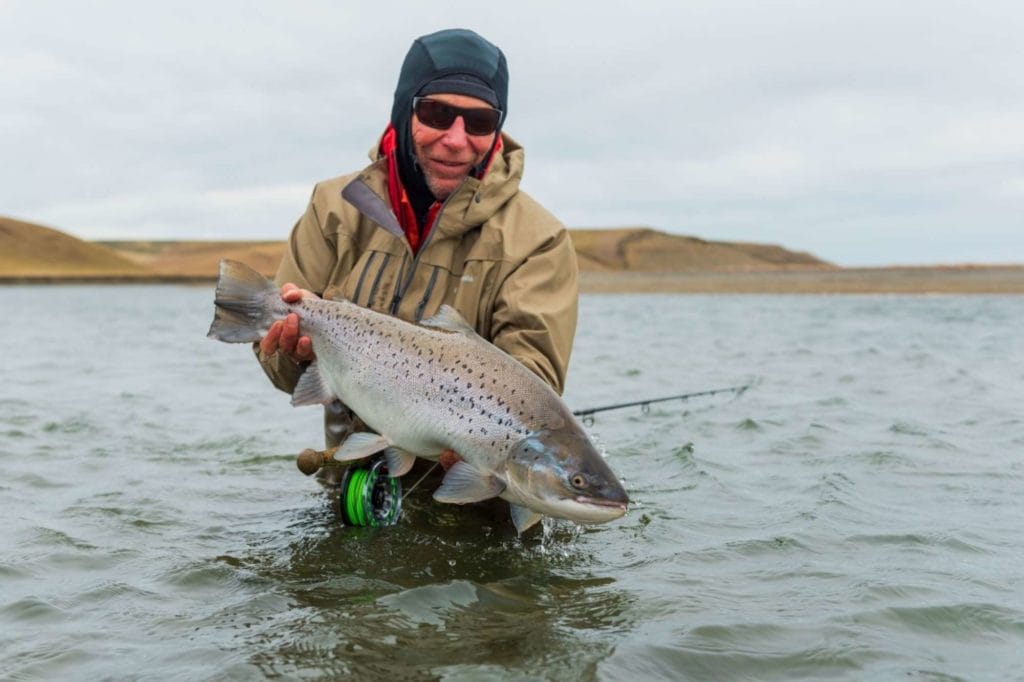 emb lodge, Sea trout, rio grande, tdf, tierra del fuego, sea run brown trout, argentina, fishing sea trout argentina, rio menendez, sea trout flies, huge sea trout, aardvark mcleod,