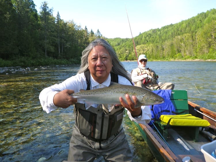 John Rocha with his first Bonaventure fish, this on was a girls but the rest were salmon! Nice fishing John!