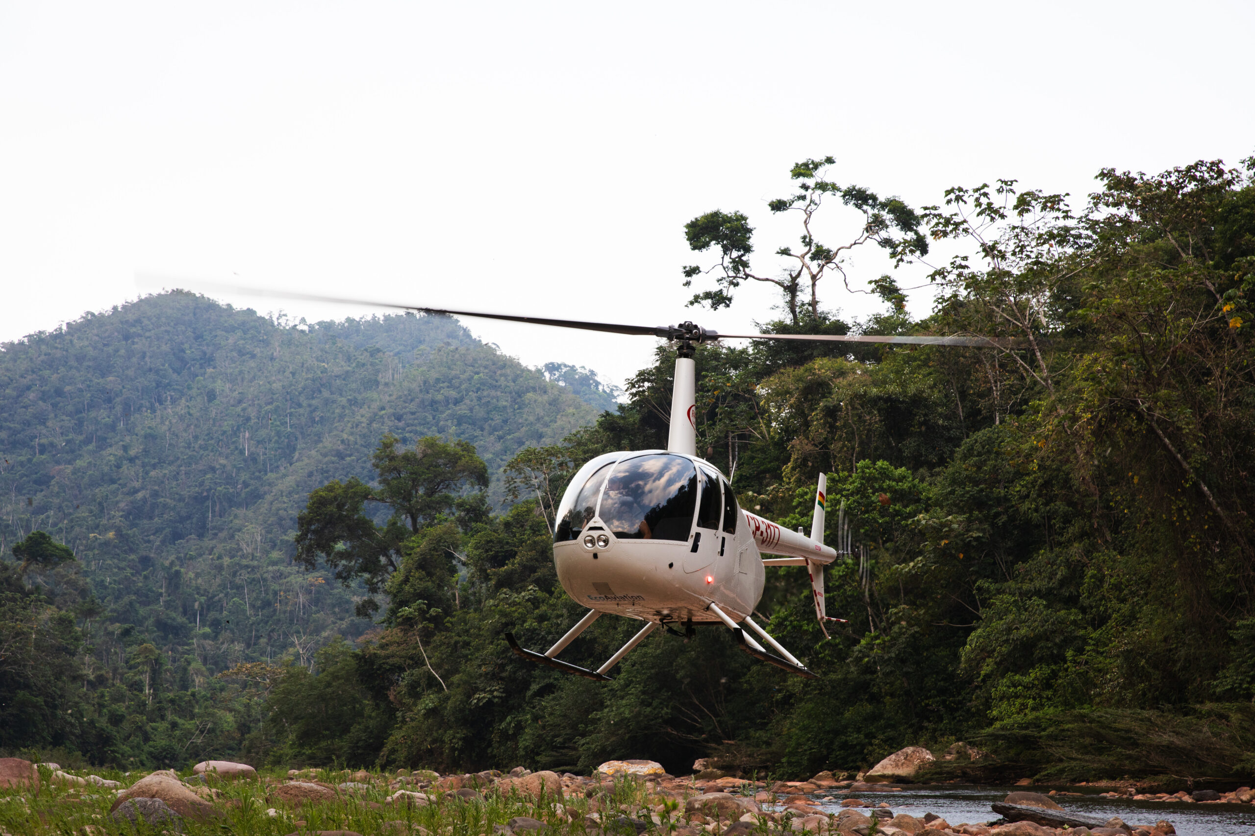 Tsimane helicopter fly in, Bolivia fly fishing, Aardvark McLeod