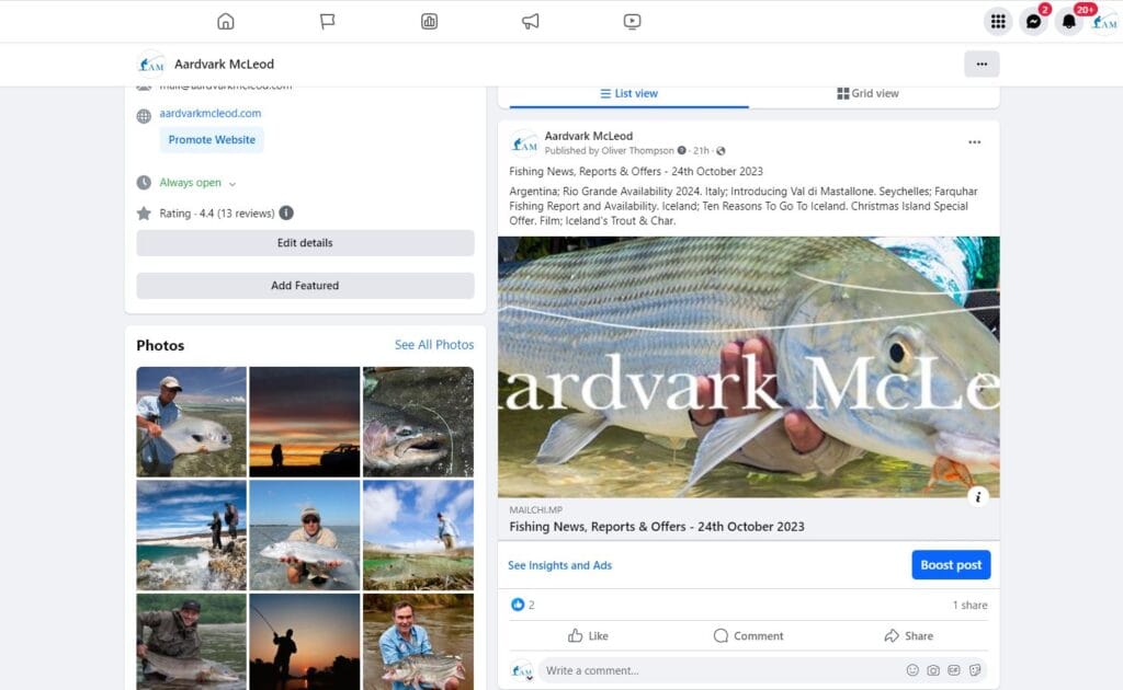 Aardvark McLeod social media pages